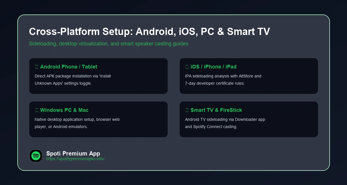 Spotify Premium APK Cross-Platform Installation on Android, iOS, PC, and Smart TV on spotifypremiumapks.info